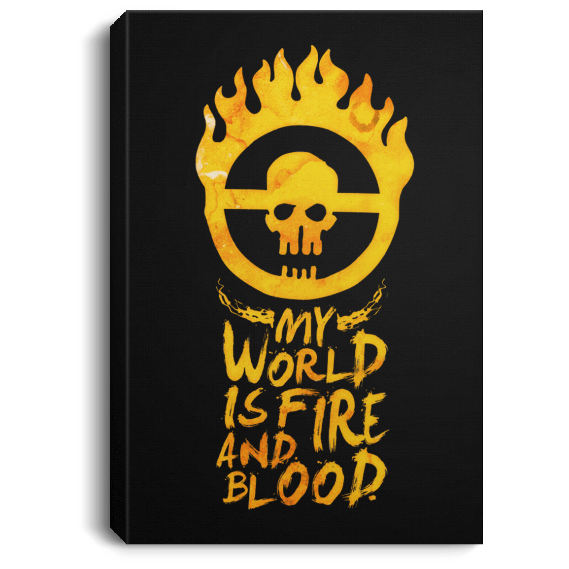 Housewares Black / 8" x 12" My World Is Fire Premium Portrait Canvas