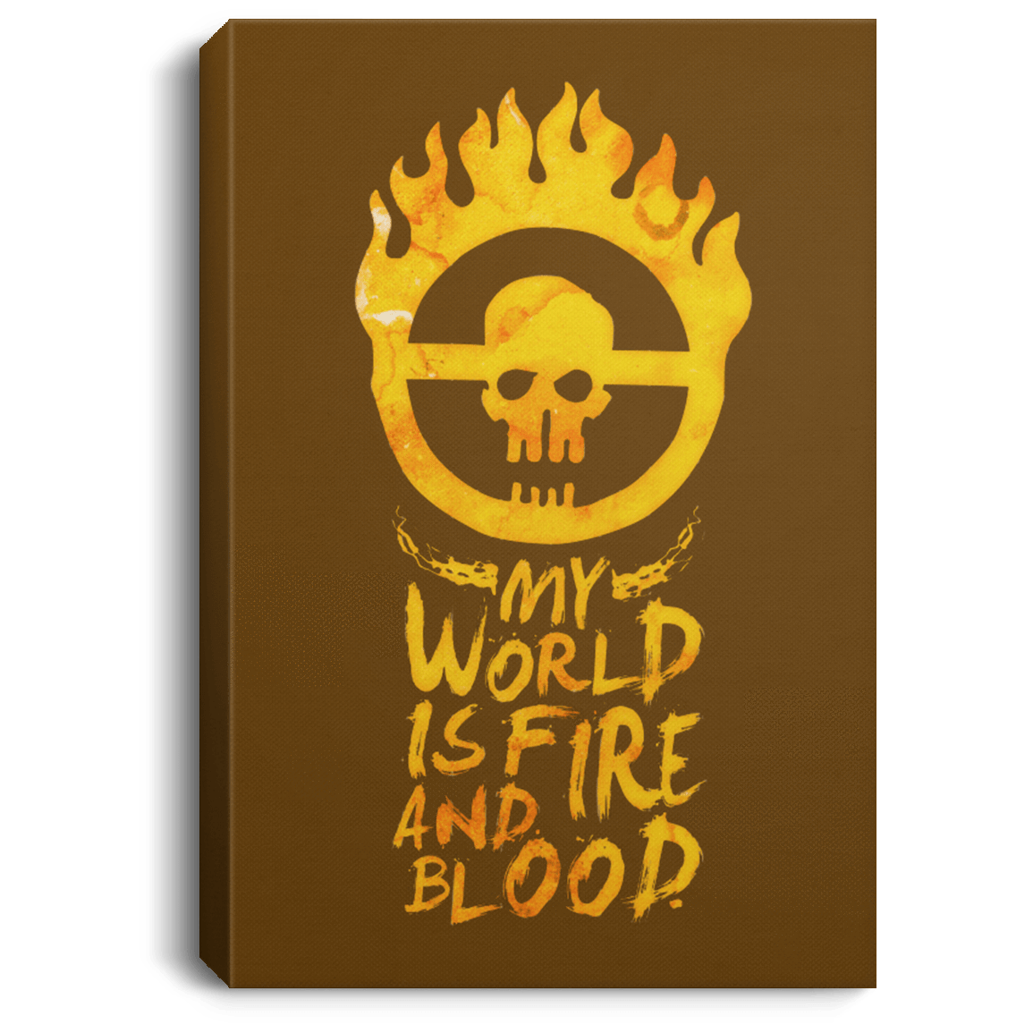 Housewares Brown / 8" x 12" My World Is Fire Premium Portrait Canvas