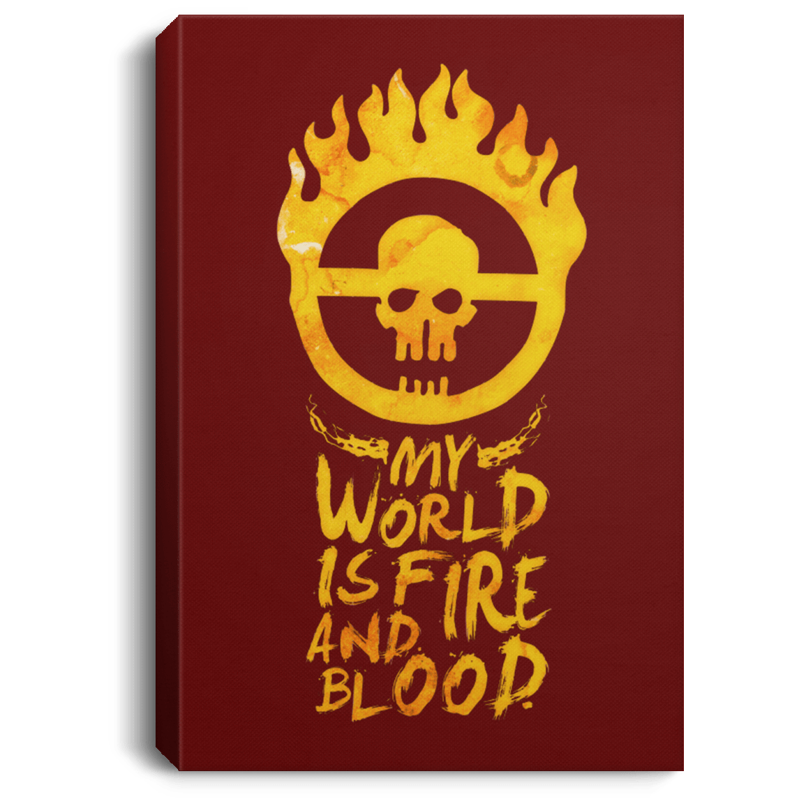 Housewares Maroon / 8" x 12" My World Is Fire Premium Portrait Canvas