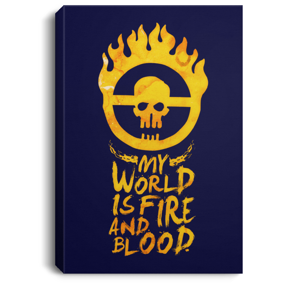 Housewares Navy / 8" x 12" My World Is Fire Premium Portrait Canvas