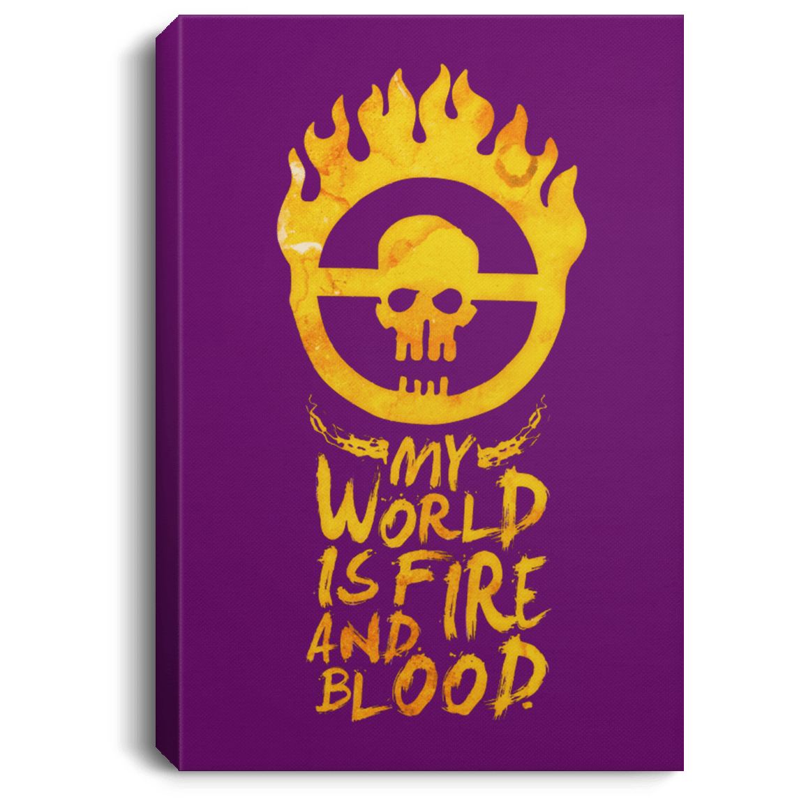 Housewares Purple / 8" x 12" My World Is Fire Premium Portrait Canvas