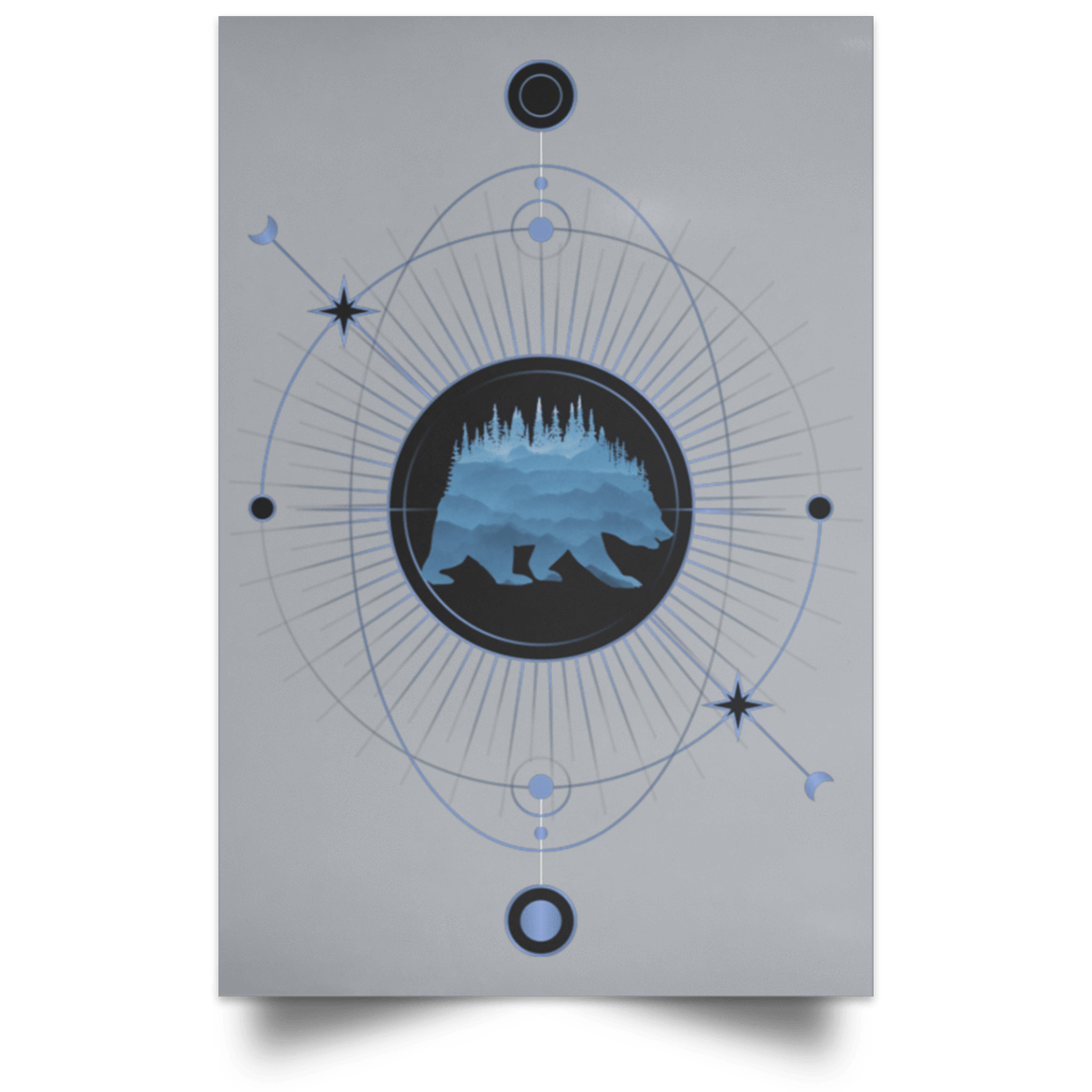 Housewares Grey / 12" x 18" Natural Element Portrait Poster