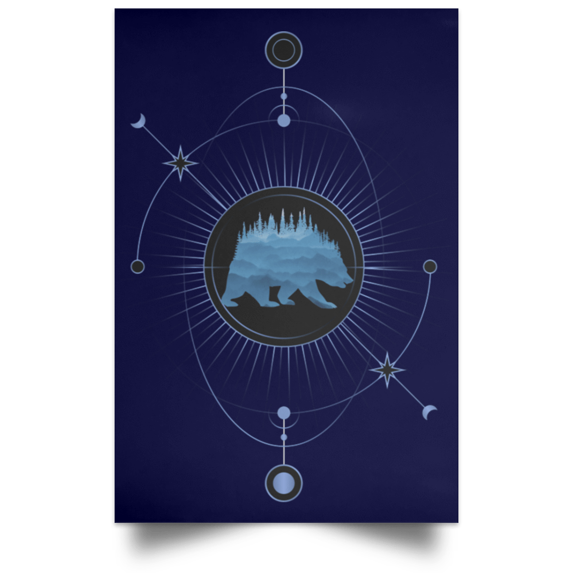 Housewares Navy / 12" x 18" Natural Element Portrait Poster