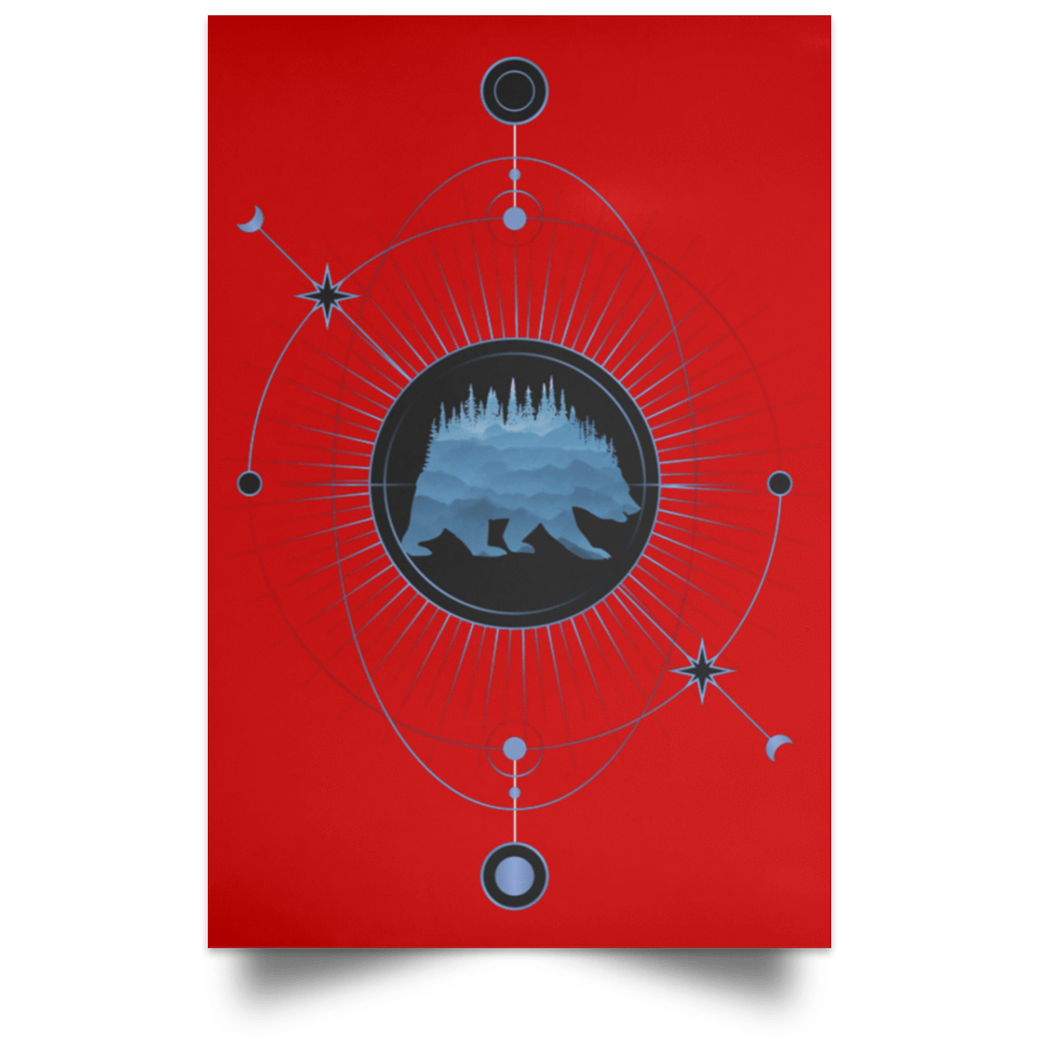 Housewares Red / 12" x 18" Natural Element Portrait Poster