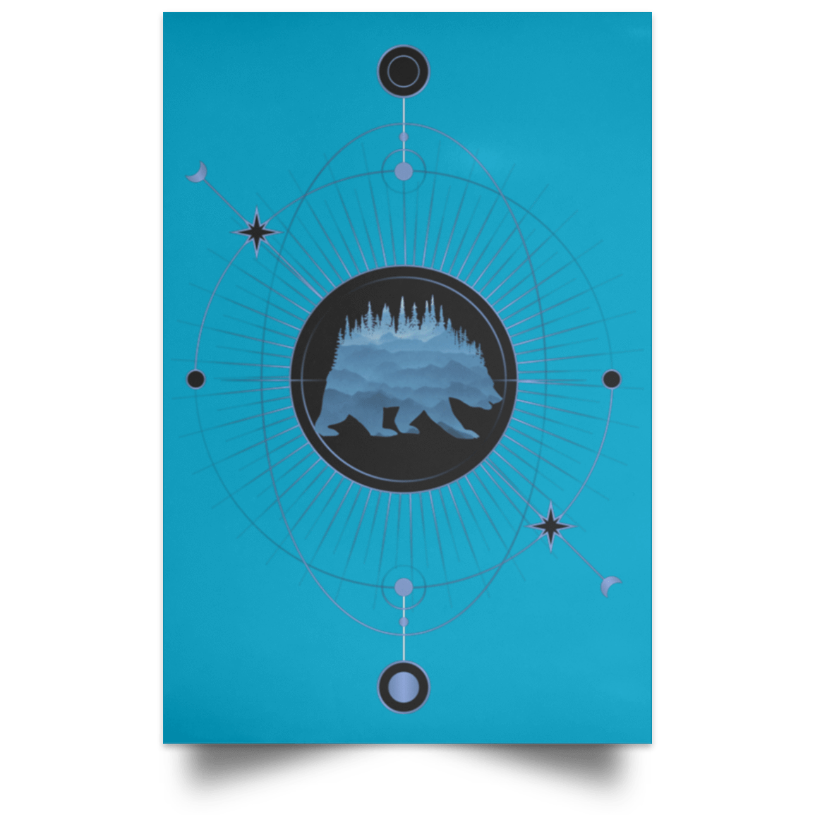 Housewares Turquoise / 12" x 18" Natural Element Portrait Poster