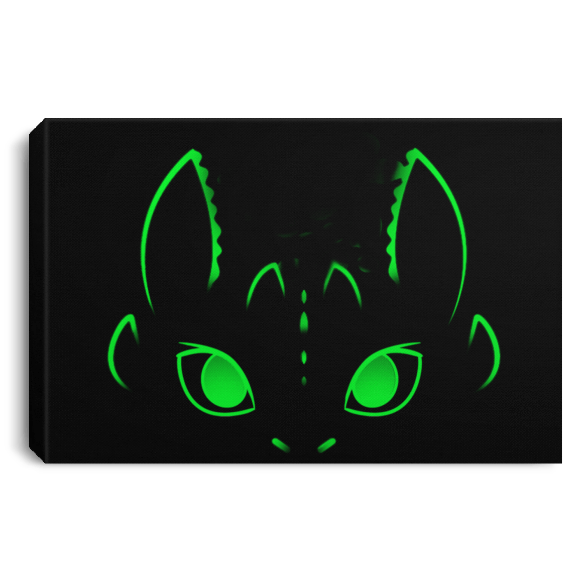 Housewares Black / 12" x 8" Neon Toothless Premium Landscape Canvas