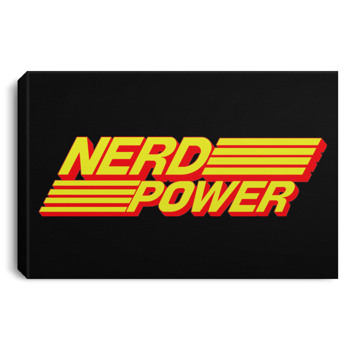 Housewares Black / 12" x 8" Nerd Power Premium Landscape Canvas