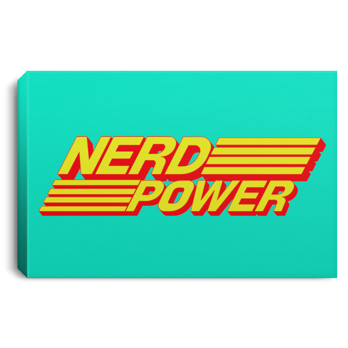 Housewares Teal / 12" x 8" Nerd Power Premium Landscape Canvas