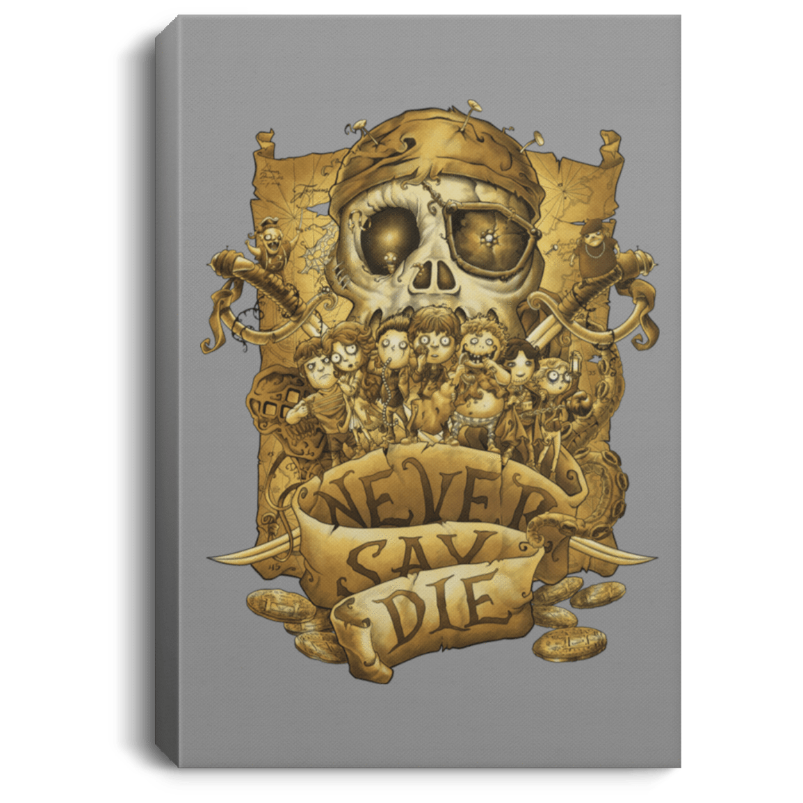 Housewares Gray / 8" x 12" Never Say Die Premium Portrait Canvas