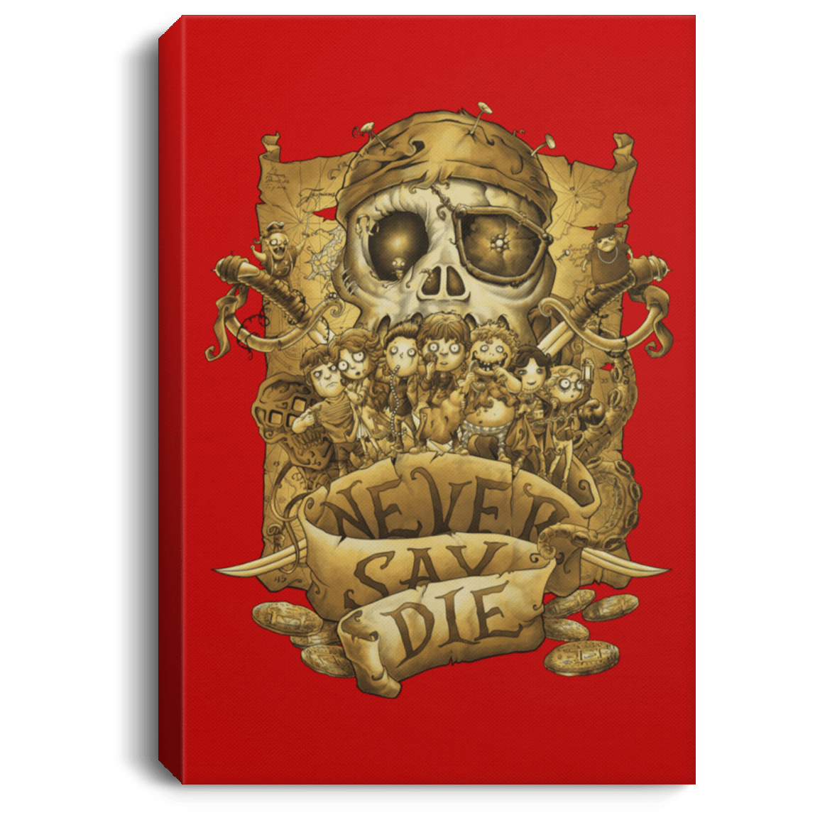 Housewares Red / 8" x 12" Never Say Die Premium Portrait Canvas
