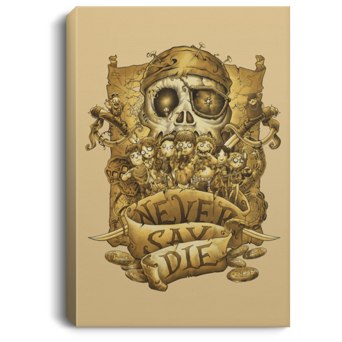 Housewares Tan / 8" x 12" Never Say Die Premium Portrait Canvas