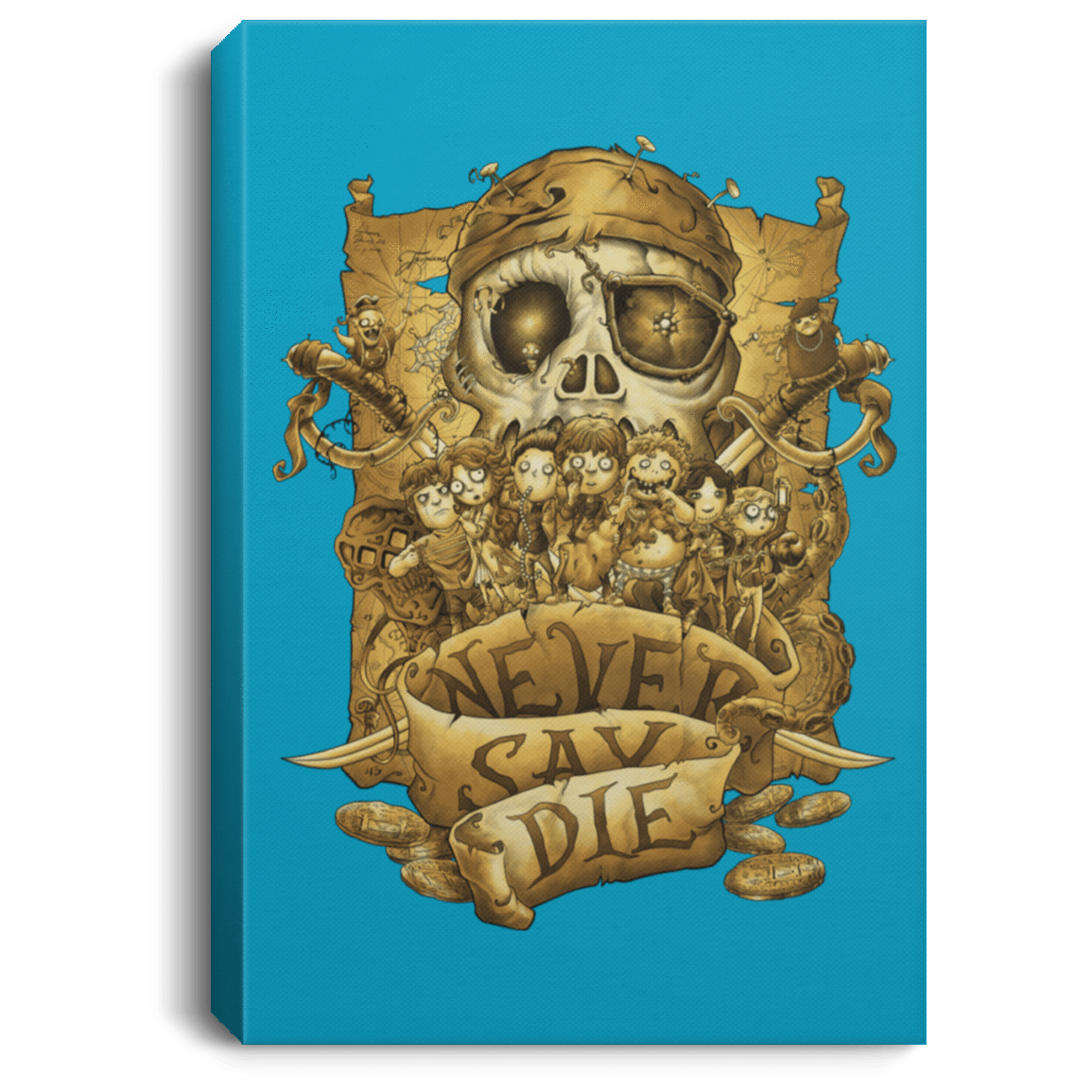 Housewares Turquoise / 8" x 12" Never Say Die Premium Portrait Canvas