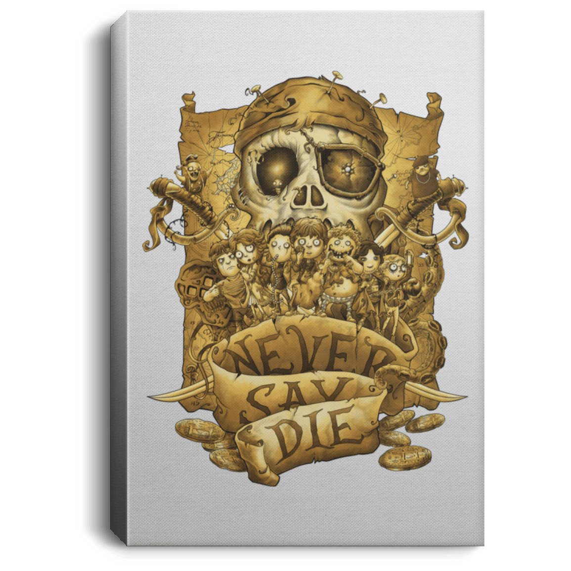 Housewares White / 8" x 12" Never Say Die Premium Portrait Canvas