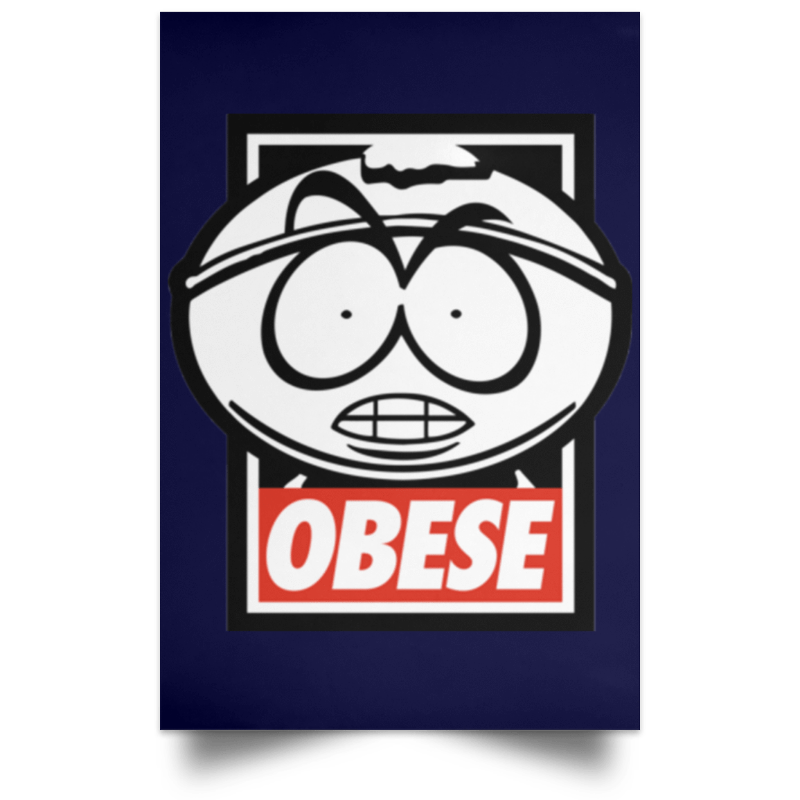 Housewares Navy / 12" x 18" Obese Portrait Poster