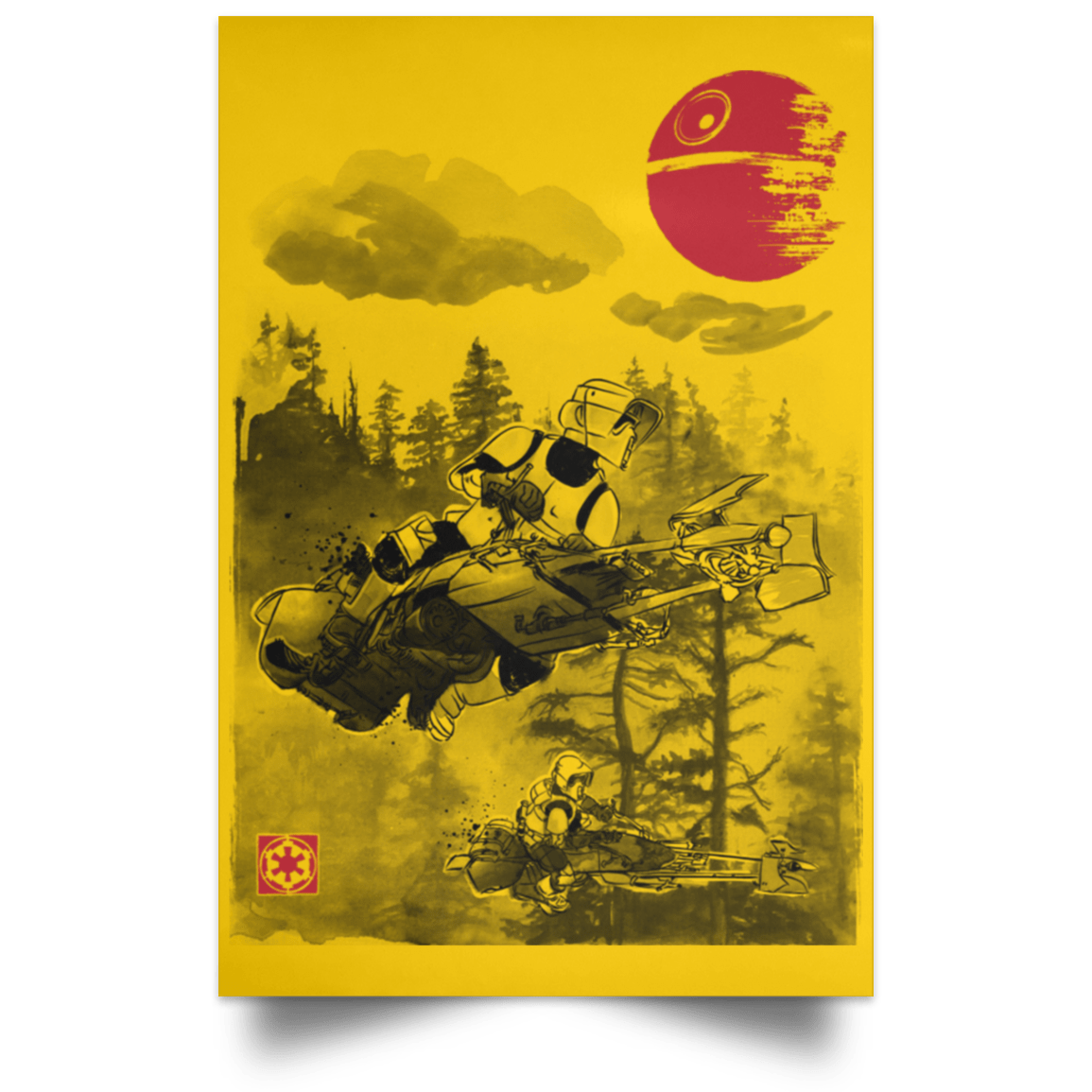 Housewares Athletic Gold / 12" x 18" Patrolling the Endor Moon Portrait Poster