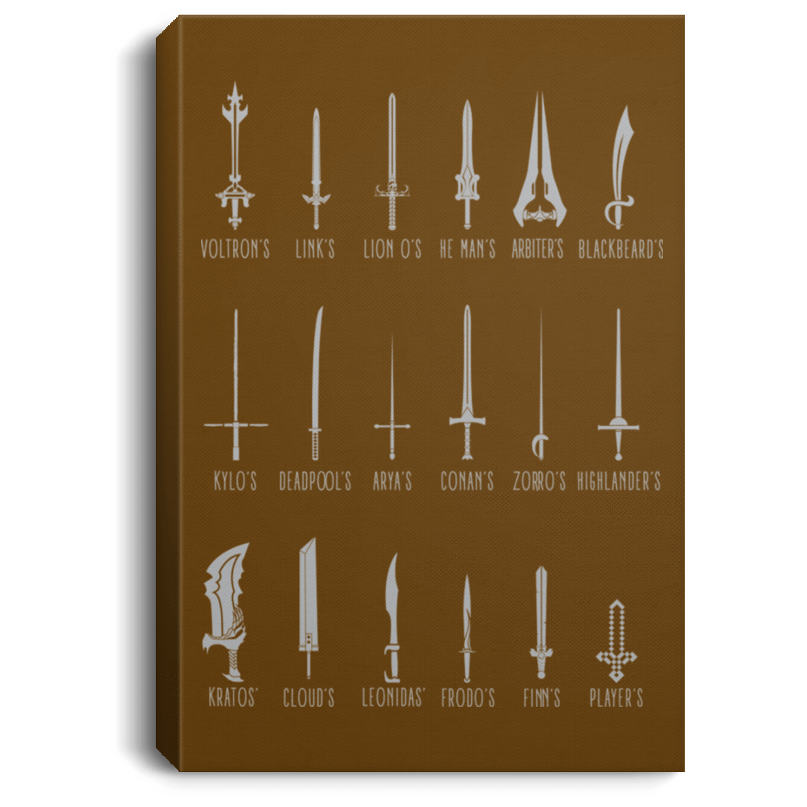 Housewares Brown / 8" x 12" POPULAR SWORDS Premium Portrait Canvas