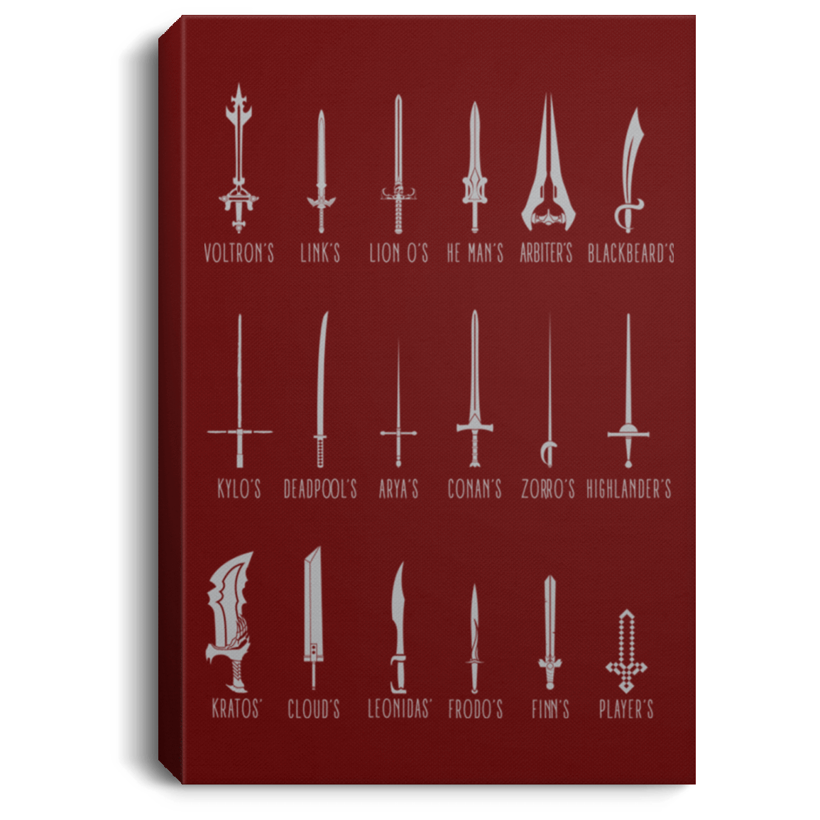 Housewares Maroon / 8" x 12" POPULAR SWORDS Premium Portrait Canvas