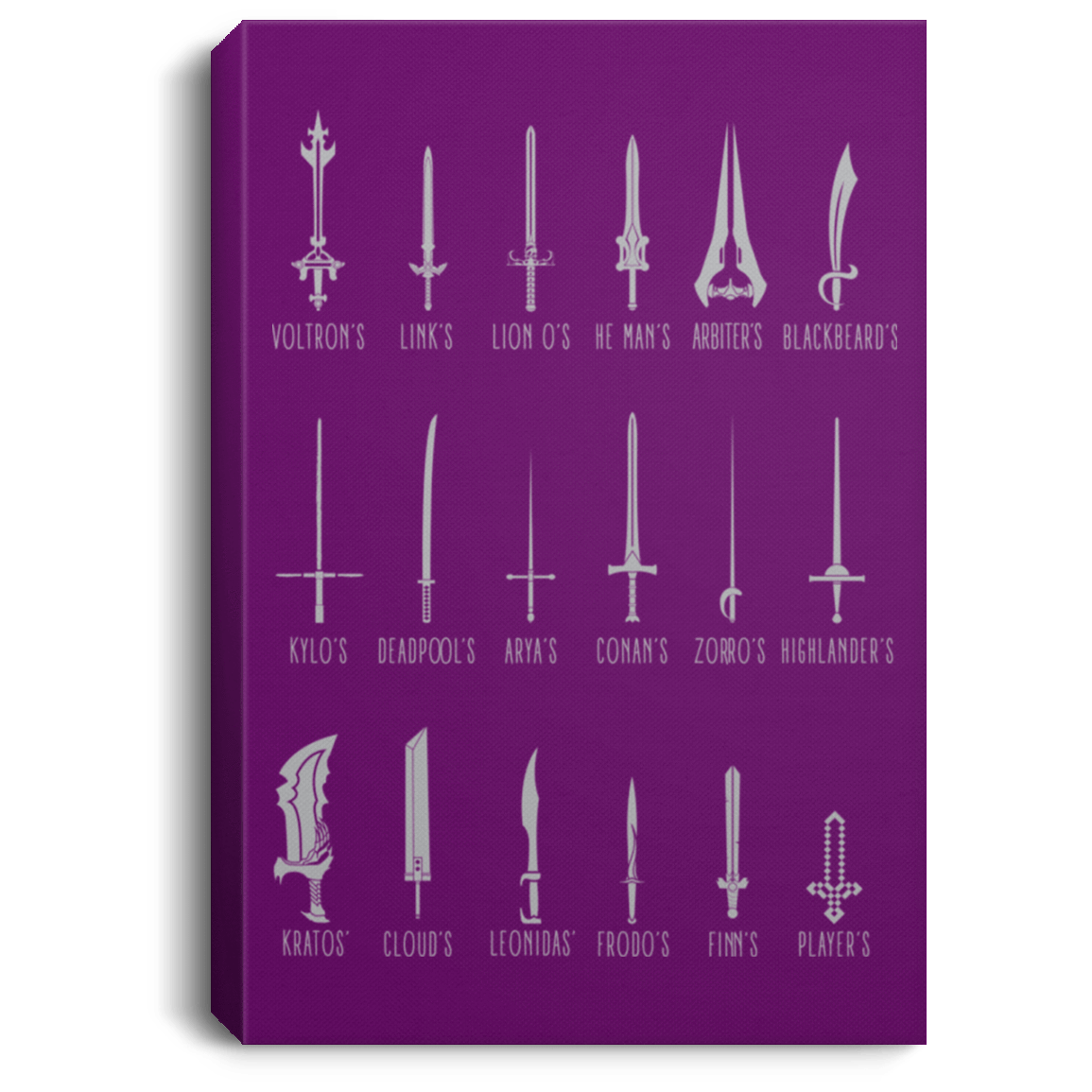 Housewares Purple / 8" x 12" POPULAR SWORDS Premium Portrait Canvas