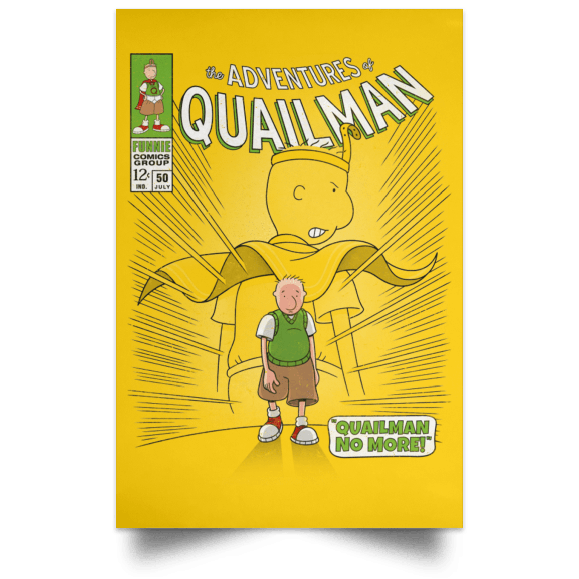 Housewares Athletic Gold / 12" x 18" Quailman No More Portrait Poster