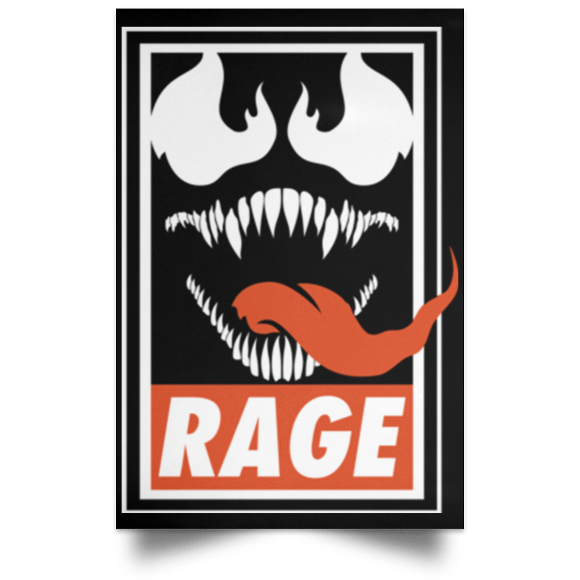 Housewares Black / 12" x 18" Rage Portrait Poster