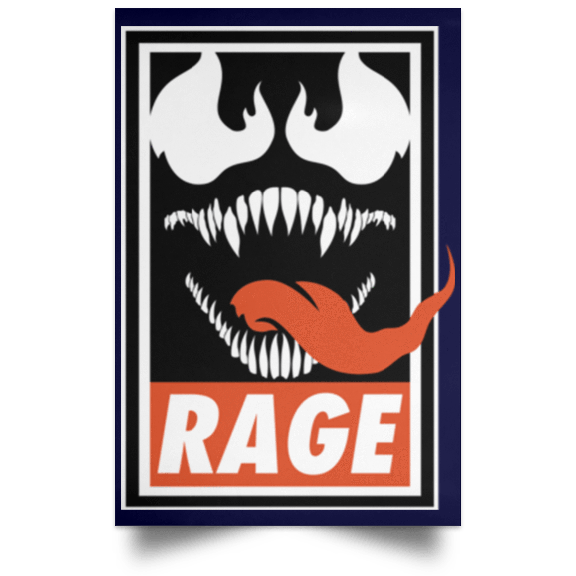 Housewares Navy / 12" x 18" Rage Portrait Poster