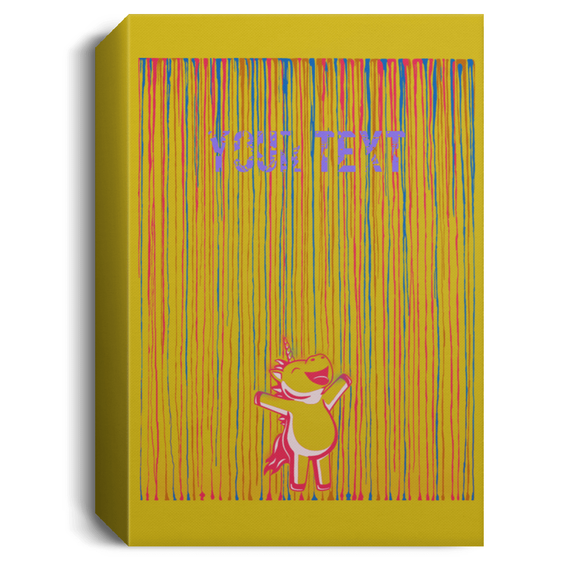 Housewares Old Gold / 16" x 24" Rainbow Rain Personalized Portrait Canvas