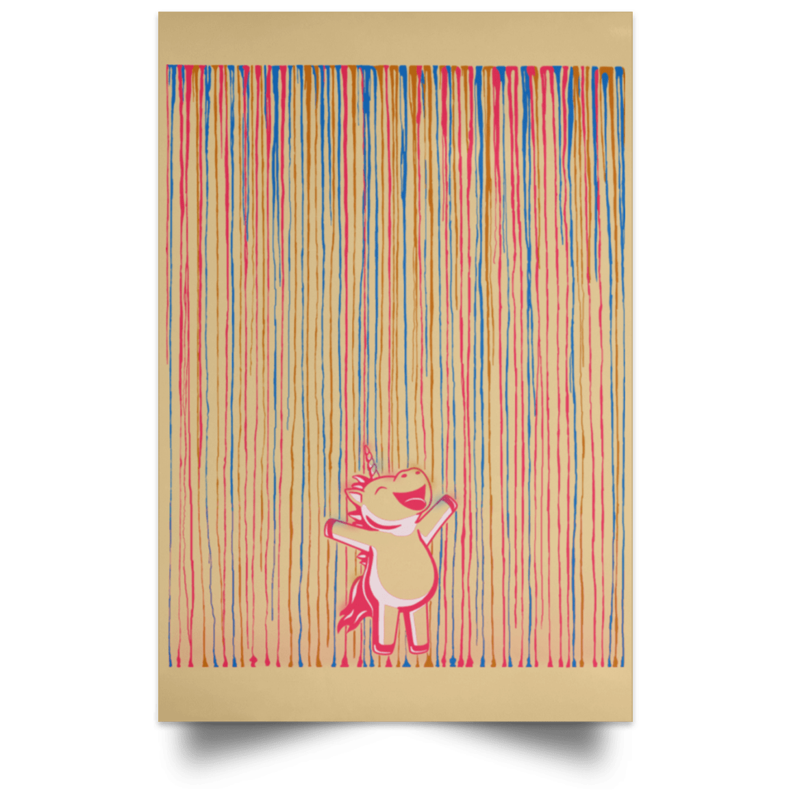 Housewares Tan / 12" x 18" Rainbow Rain Portrait Poster