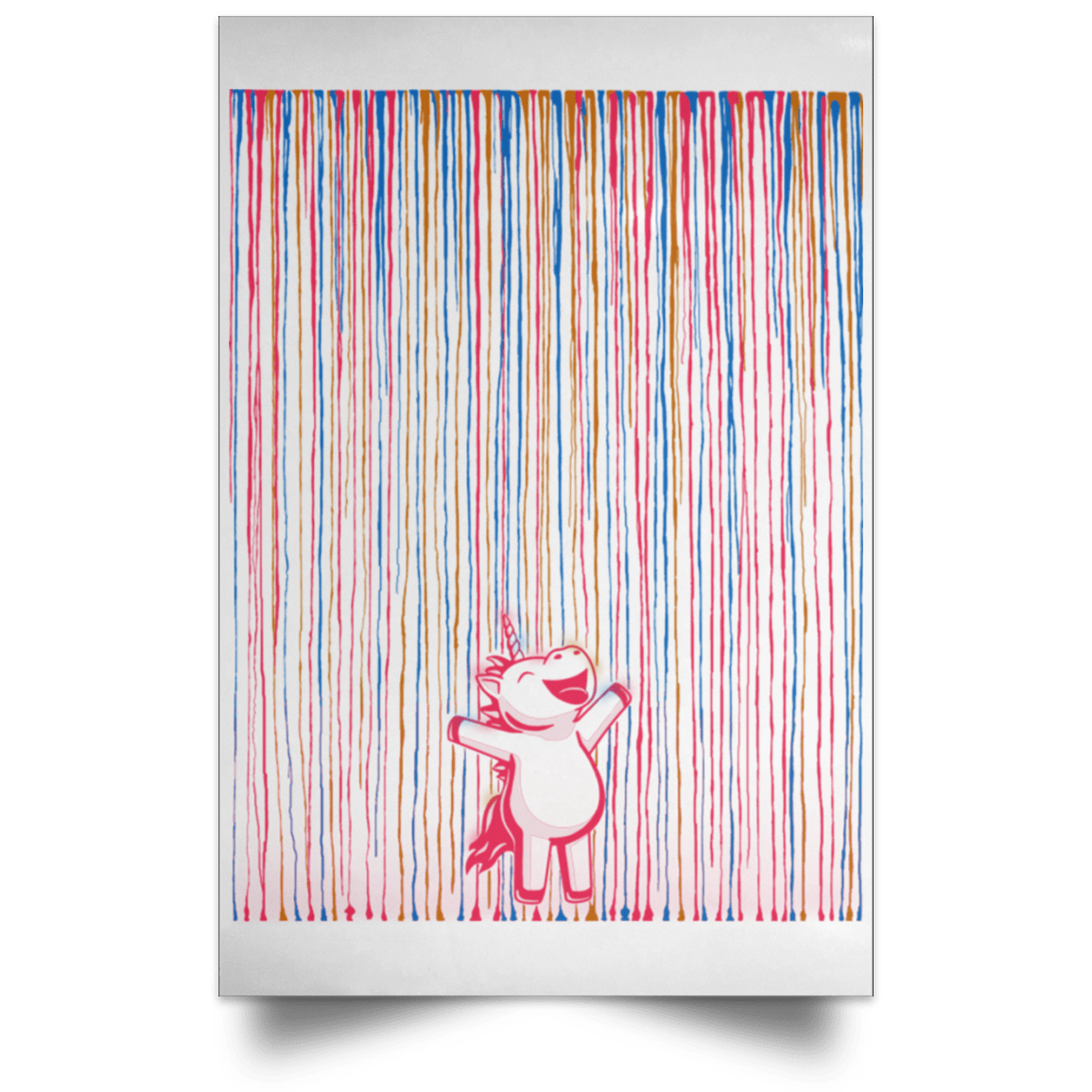 Housewares White / 12" x 18" Rainbow Rain Portrait Poster