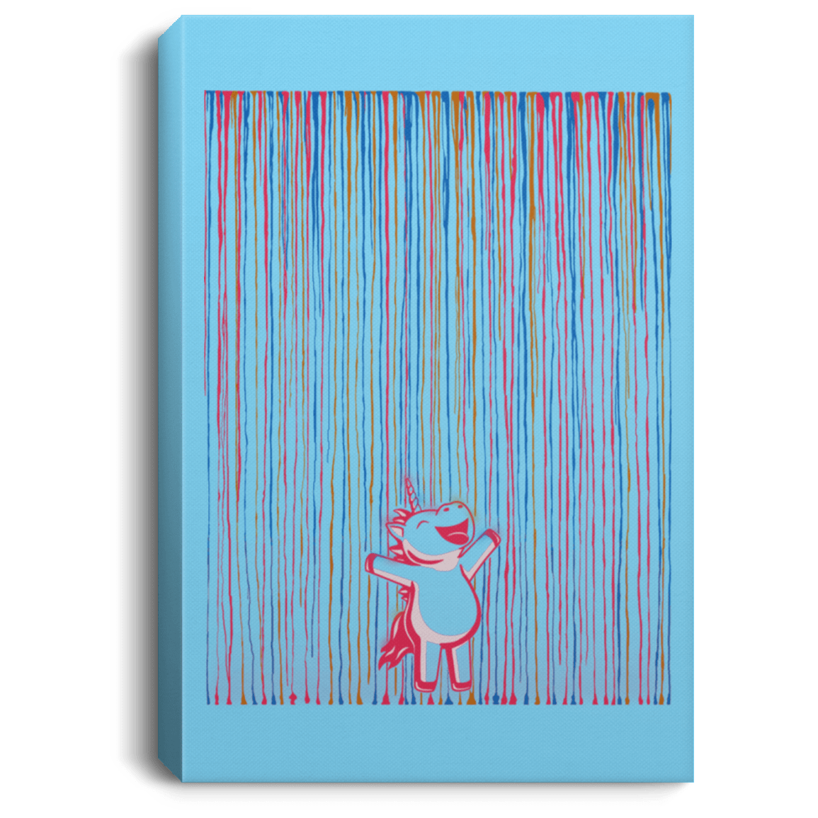 Housewares Columbia Blue / 8" x 12" Rainbow Rain Premium Portrait Canvas