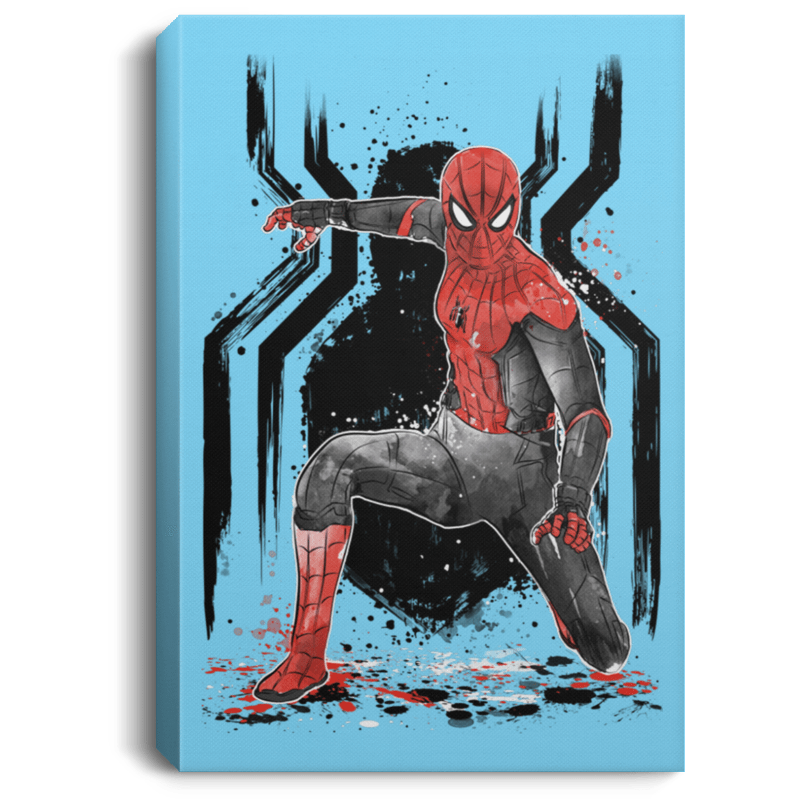 Housewares Columbia Blue / 8" x 12" RED-AND-BLACK Spider suit Premium Portrait Canvas