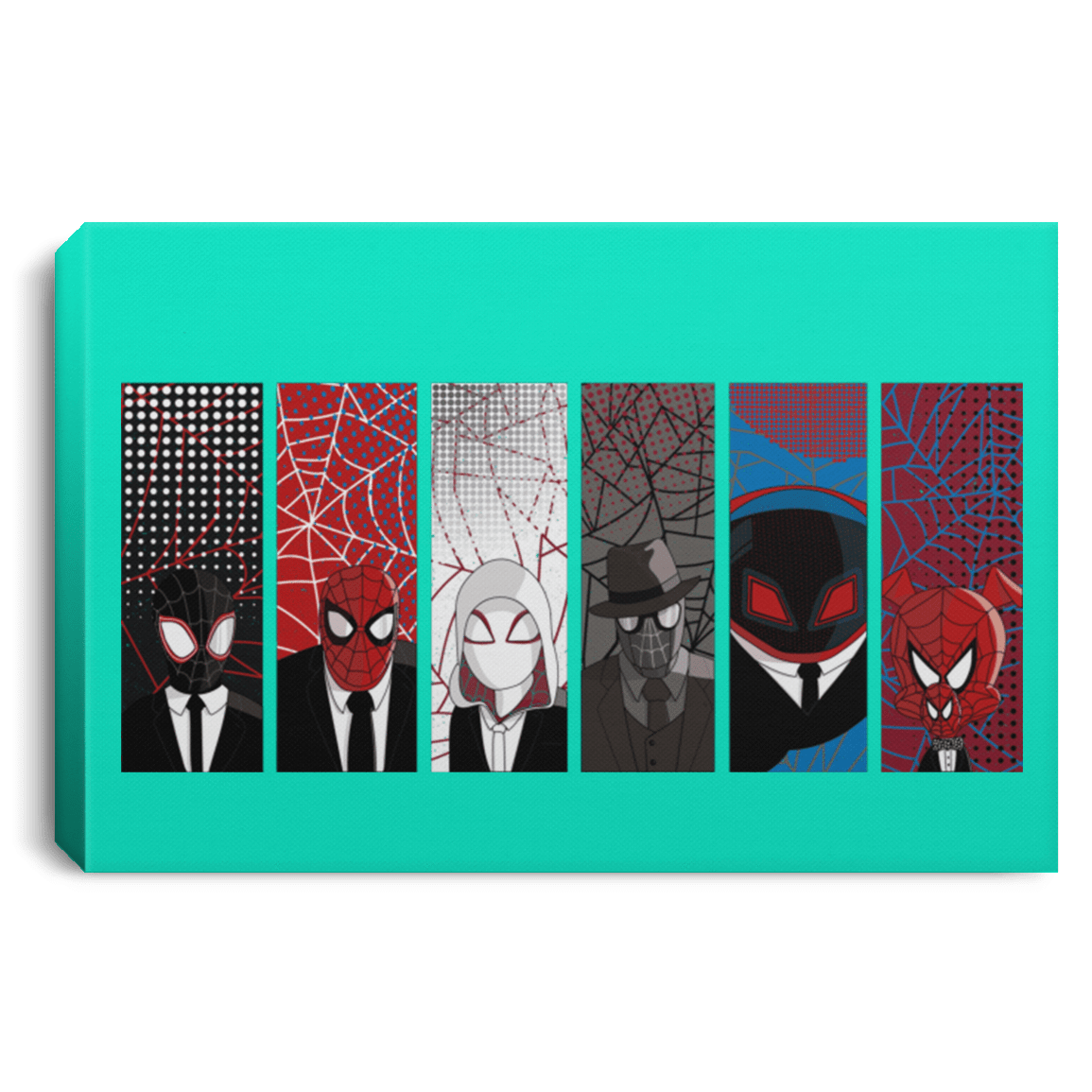 Housewares Teal / 12" x 8" Reservoir Spiders Premium Landscape Canvas