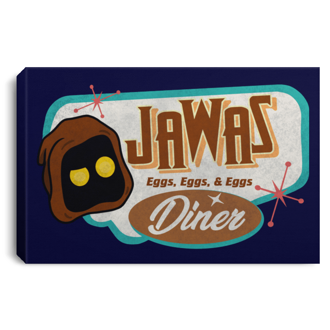 Housewares Navy / 12" x 8" Retro Jawas Diner Premium Landscape Canvas