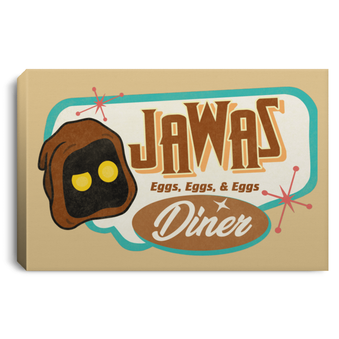 Housewares Tan / 12" x 8" Retro Jawas Diner Premium Landscape Canvas