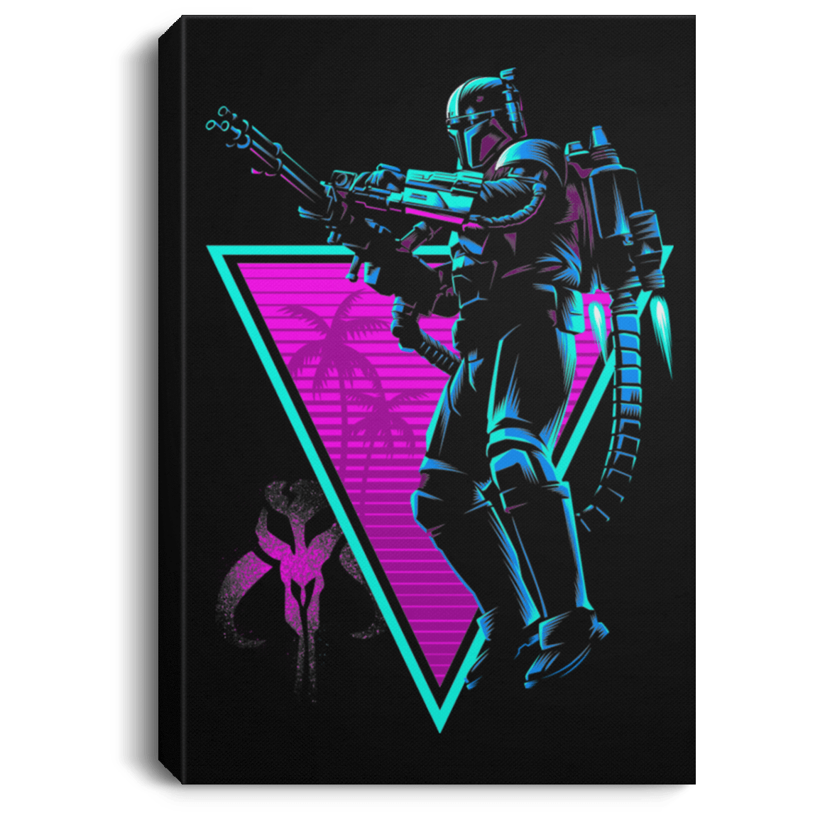 Housewares Black / 8" x 12" Retro Mandalorian Ultra Premium Portrait Canvas