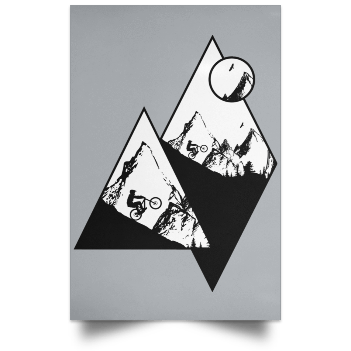 Housewares Grey / 12" x 18" Ride Alone Portrait Poster