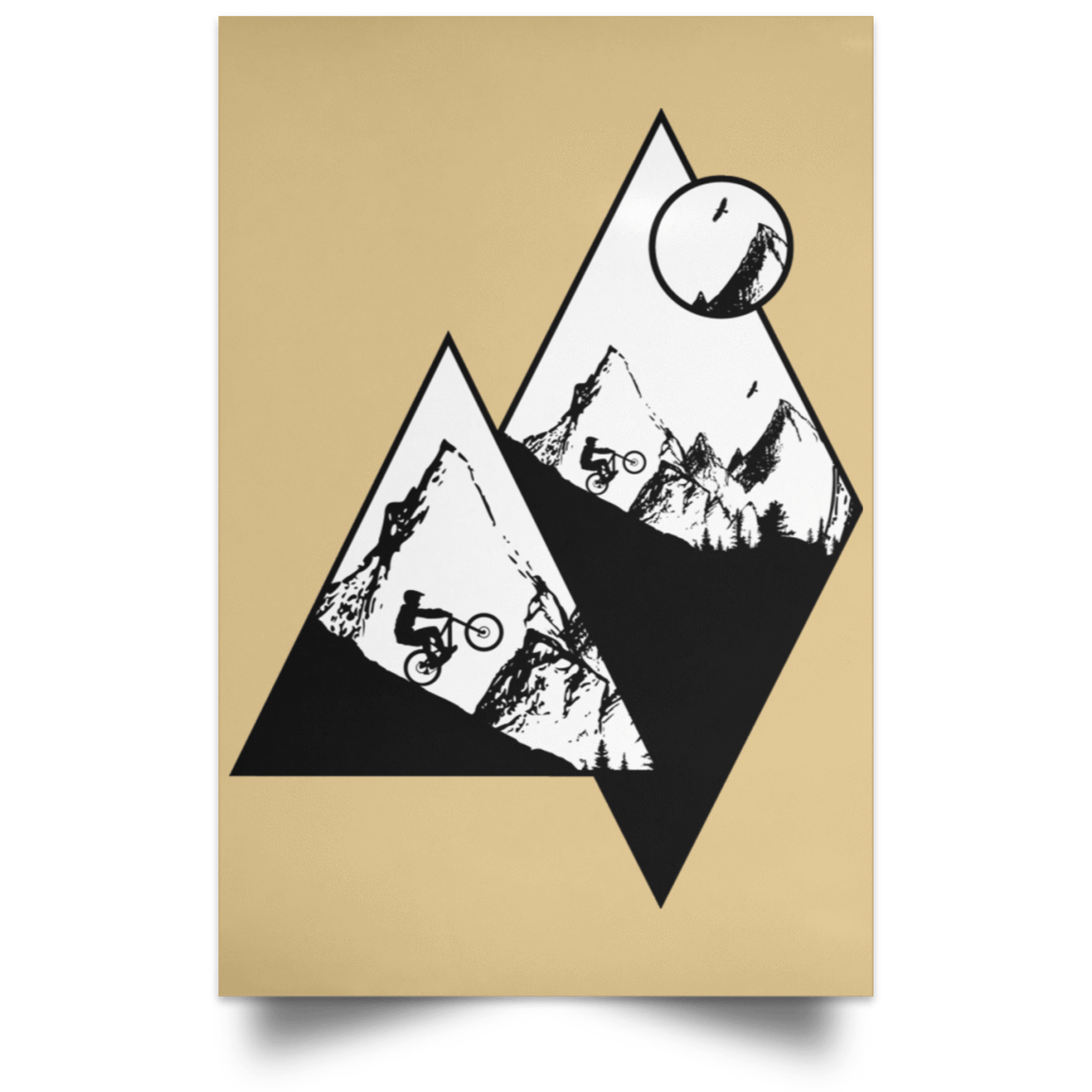 Housewares Tan / 12" x 18" Ride Alone Portrait Poster