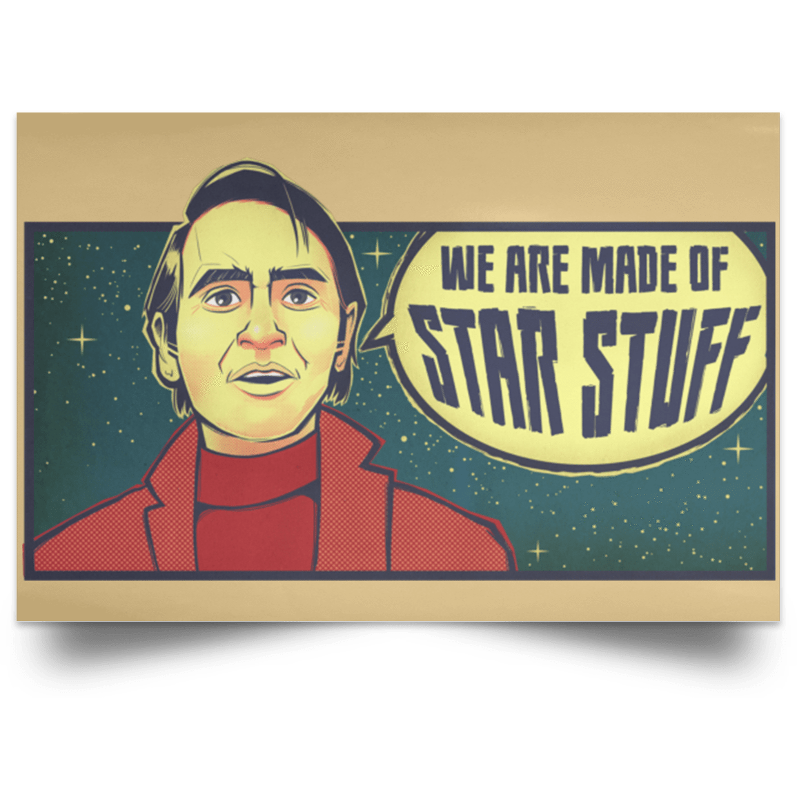 Housewares Tan / 18" x 12" SAGAN Star Stuff Landscape Poster