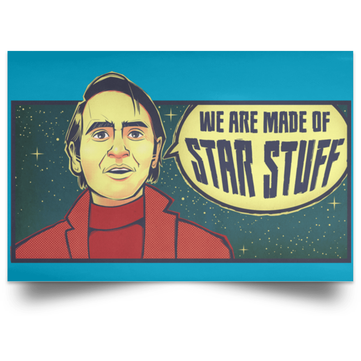 Housewares Turquoise / 18" x 12" SAGAN Star Stuff Landscape Poster