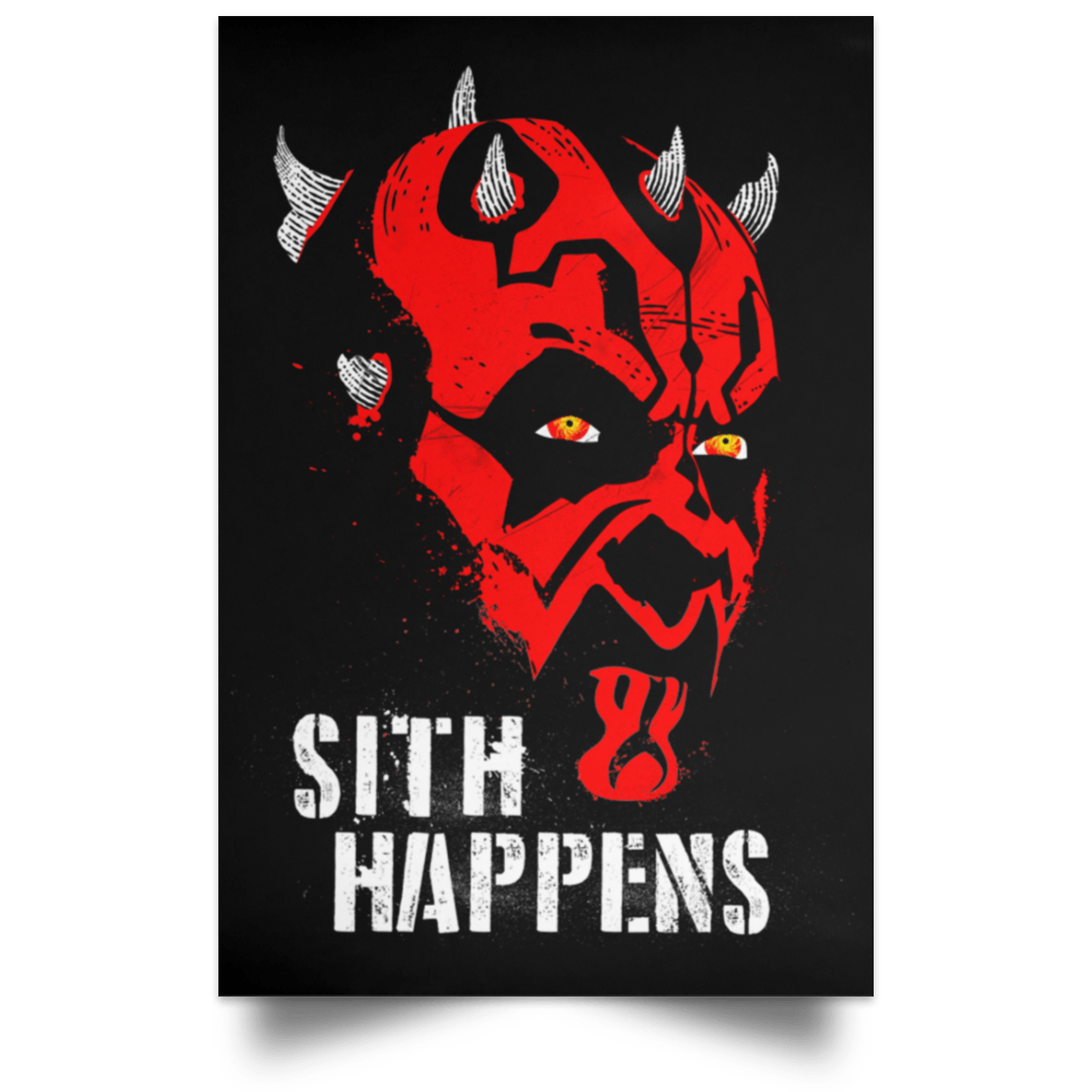 Housewares Black / 12" x 18" Sith Happens Maul Portrait Poster