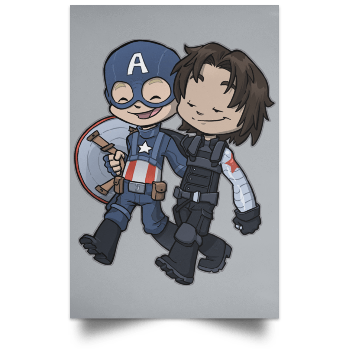 Housewares Grey / 12" x 18" Soldier Besties Portrait Poster