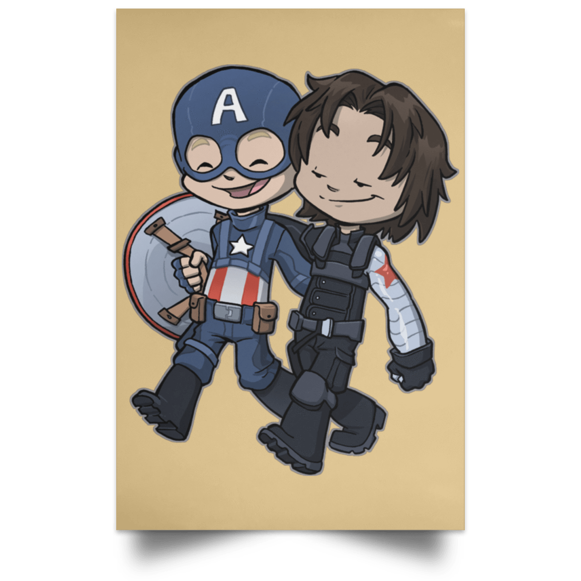 Housewares Tan / 12" x 18" Soldier Besties Portrait Poster