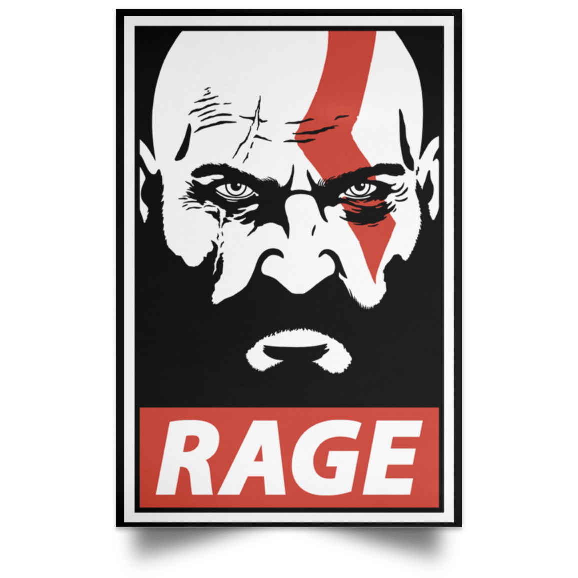 Housewares Black / 12" x 18" Spartan Rage Portrait Poster