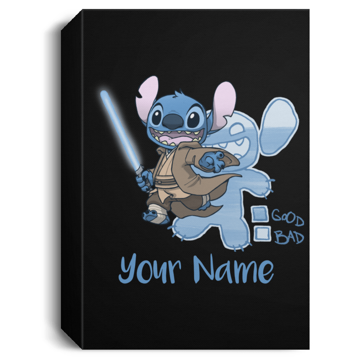 Housewares Black / 16" x 24" Stitch Jedi Personalized Portrait Canvas