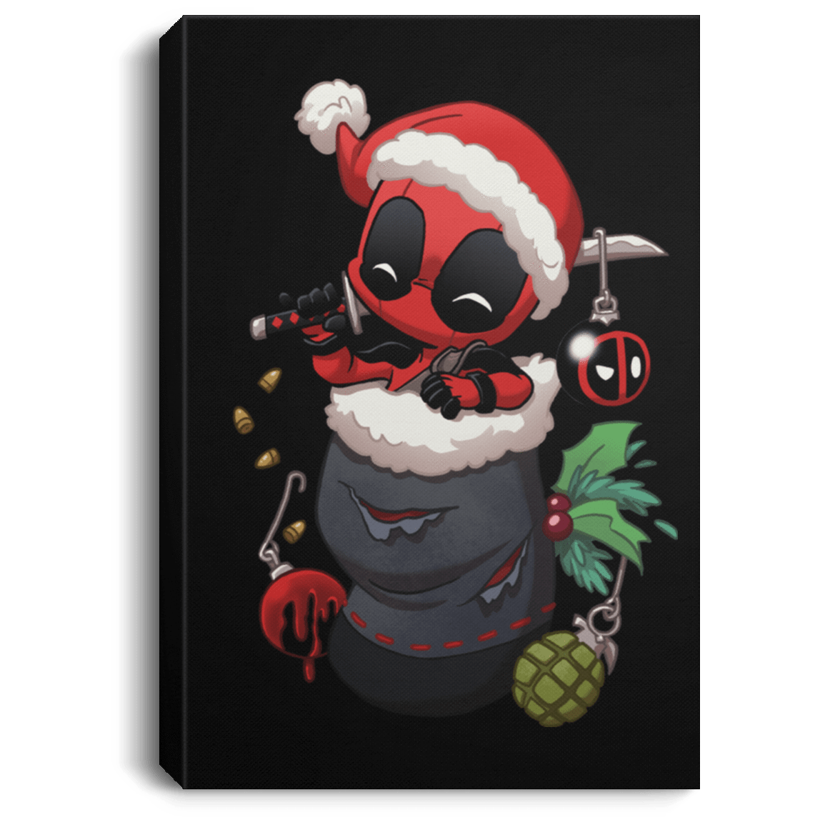 Housewares Black / 8" x 12" Stocking Stuffer Deadpool Premium Portrait Canvas