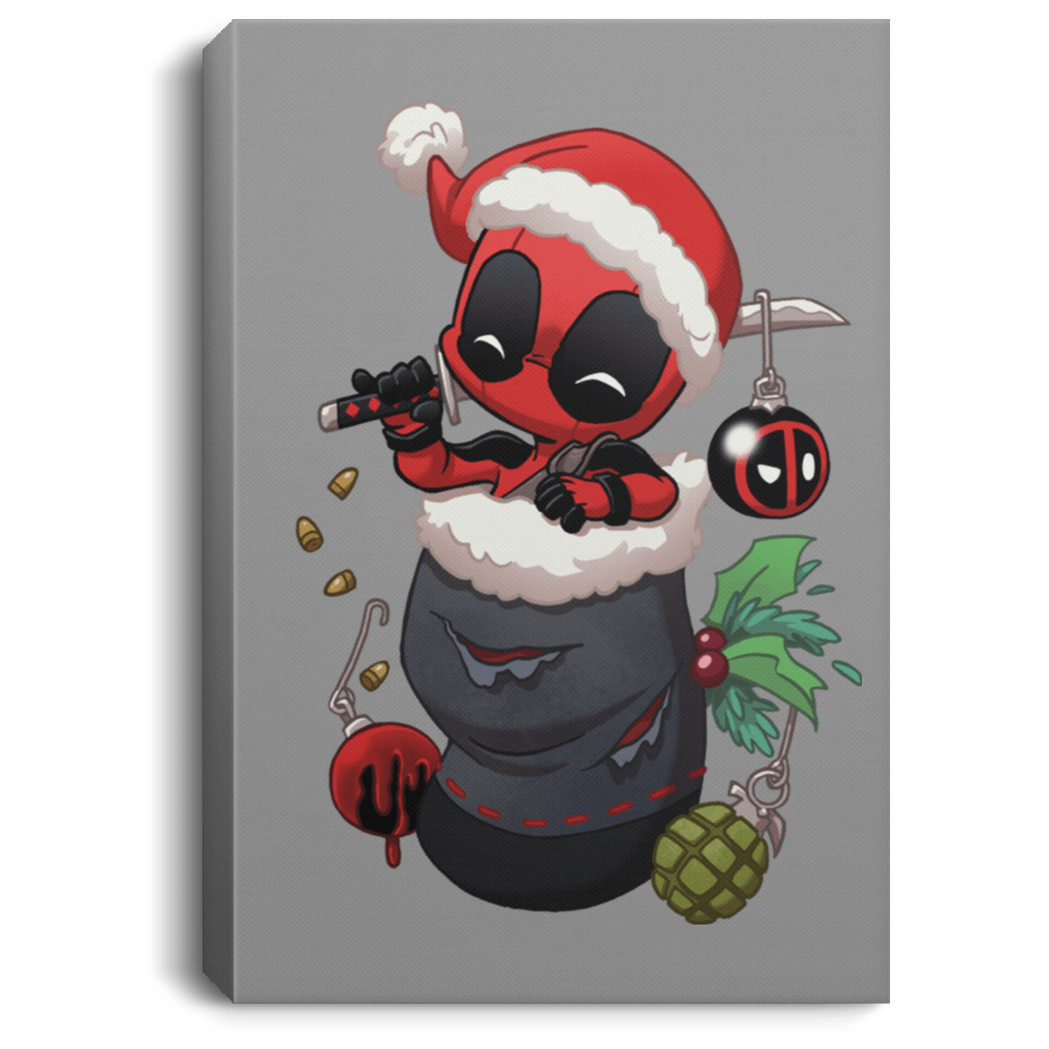 Housewares Gray / 8" x 12" Stocking Stuffer Deadpool Premium Portrait Canvas