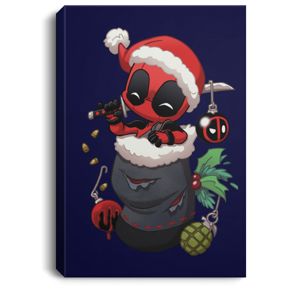 Housewares Navy / 8" x 12" Stocking Stuffer Deadpool Premium Portrait Canvas