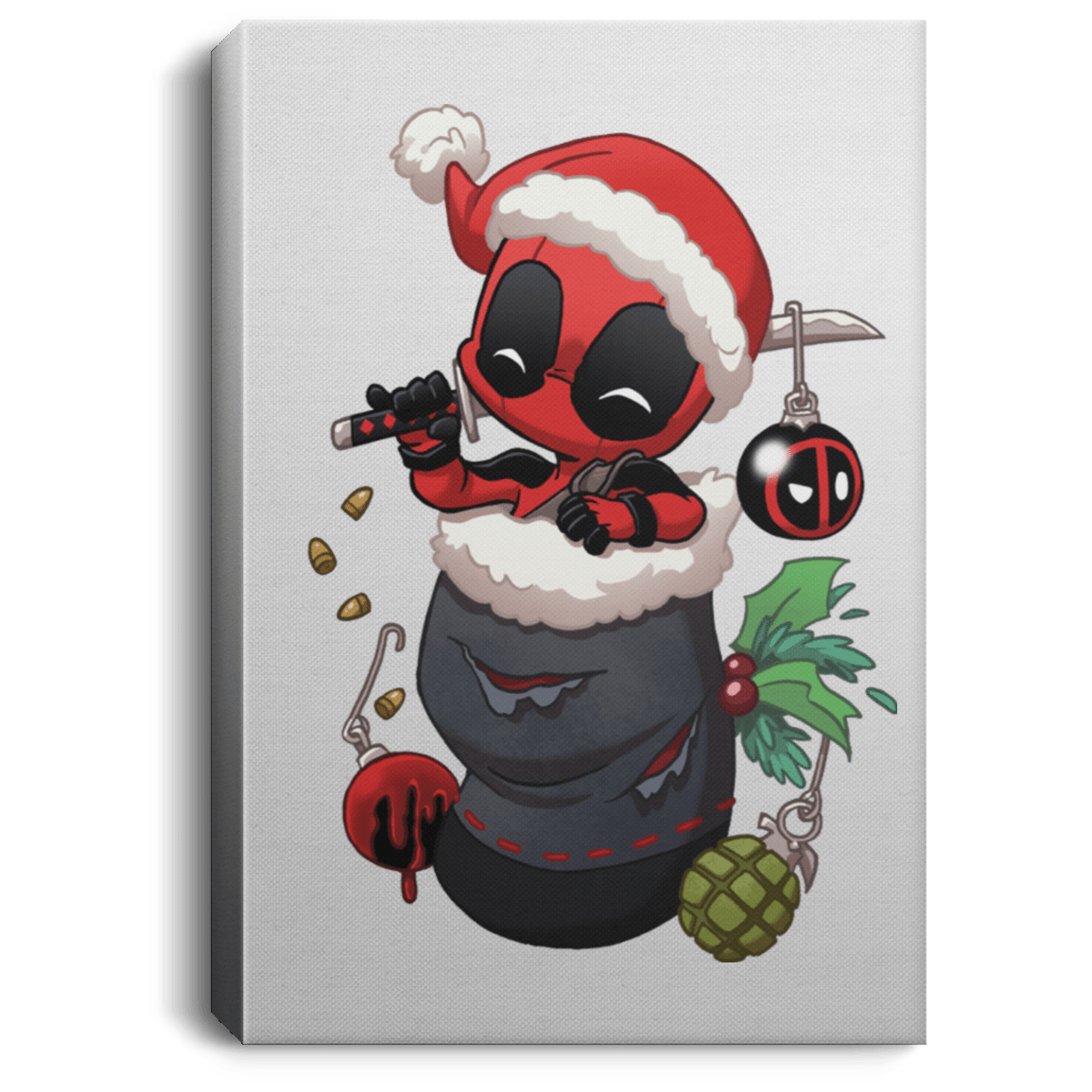 Housewares White / 8" x 12" Stocking Stuffer Deadpool Premium Portrait Canvas