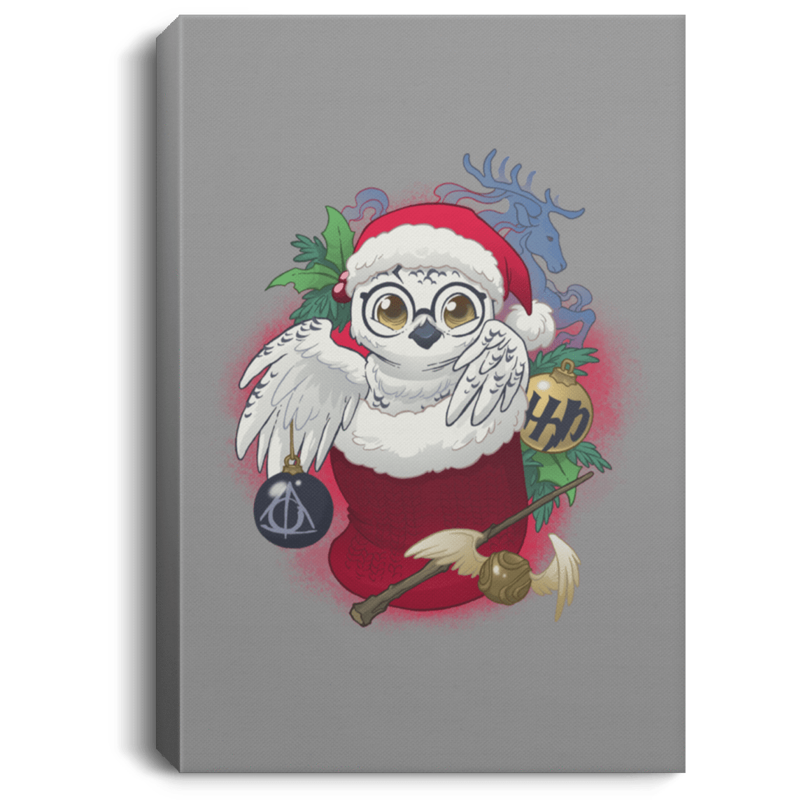 Housewares Gray / 8" x 12" Stocking Stuffer HP Owl Premium Portrait Canvas
