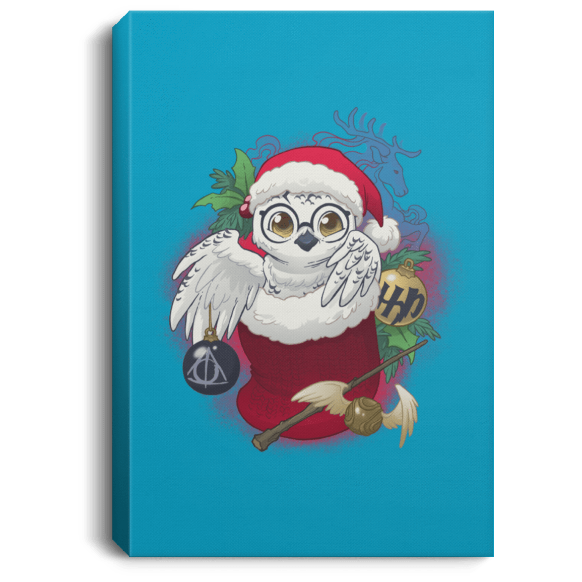 Housewares Turquoise / 8" x 12" Stocking Stuffer HP Owl Premium Portrait Canvas
