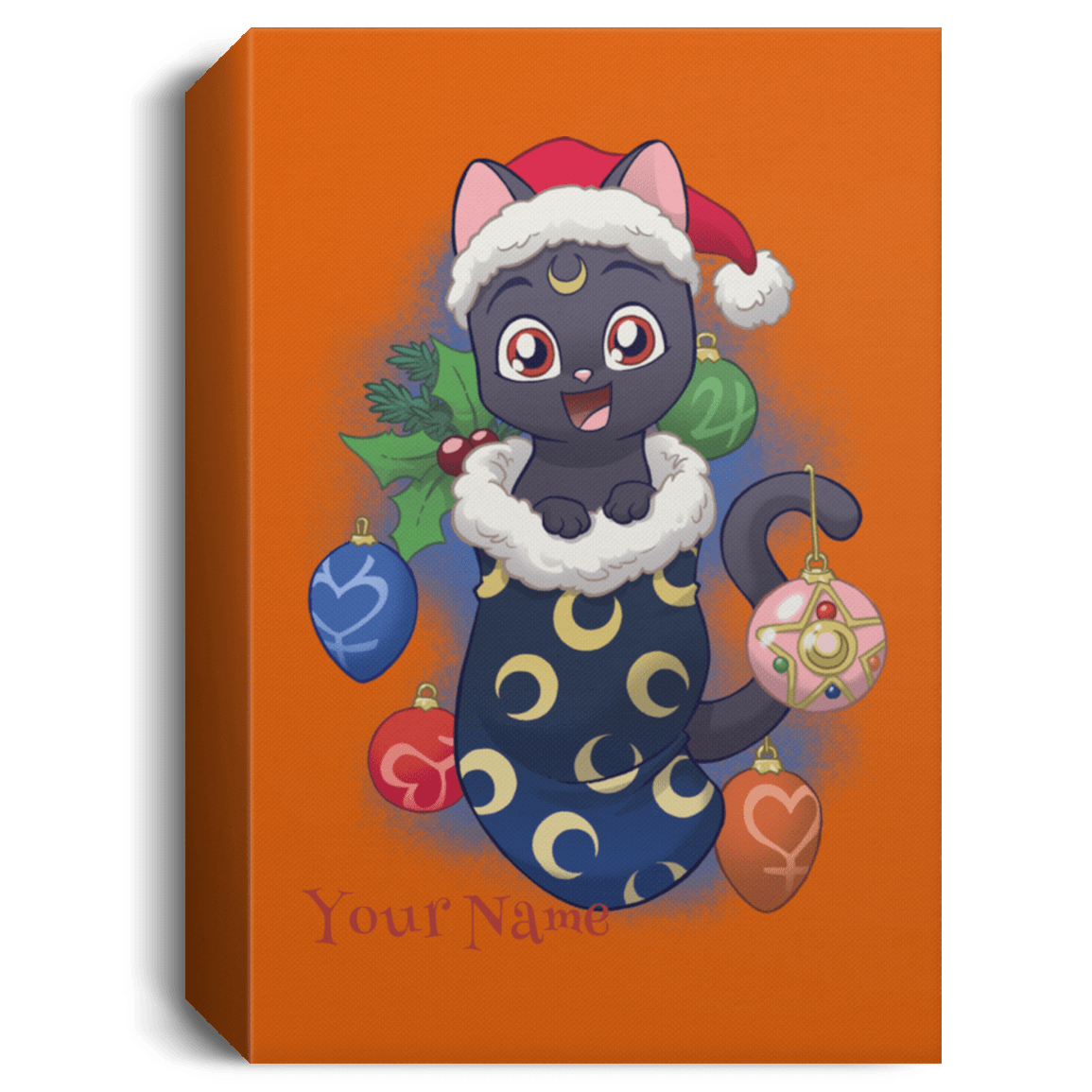 Housewares Burnt Orange / 16" x 24" Stocking Stuffer Luna Personalized Portrait Canvas